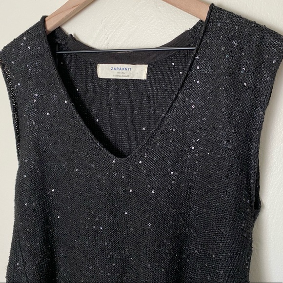 *SOLD* ZARA Knit Sleeveless Sequin Top - Picture 2 of 6